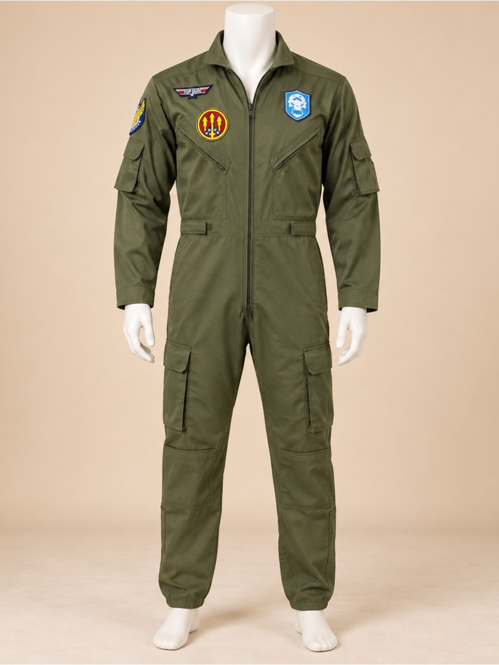 Spooktacular Creations Men’s XXL Pilot Flight Suit Costume Jumpsuit